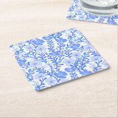 Wildblume Blue Blooms Blütenspülung Custom Rechteckiger Pappuntersetzer (angewinkelt)