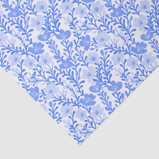 Wildblume Blue Blooms Blütenspülung Custom Seidenpapier (Detail)