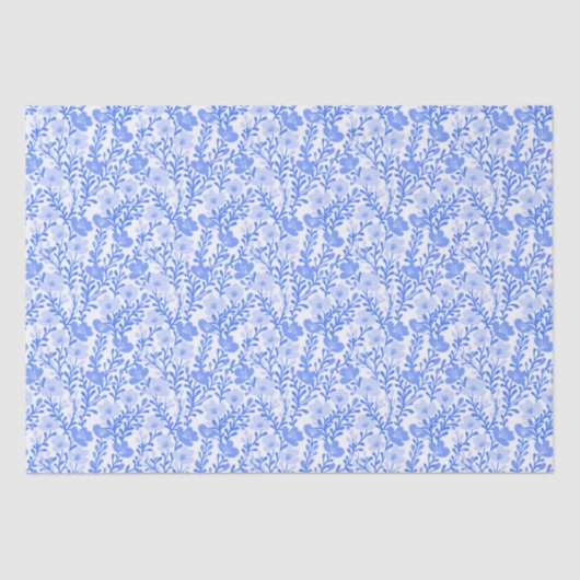 Wildblume Blue Blooms Blütenspülung Custom Seidenpapier (Vorderseite)