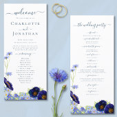 Wildblume Blue Boho Wedding Menükarte
