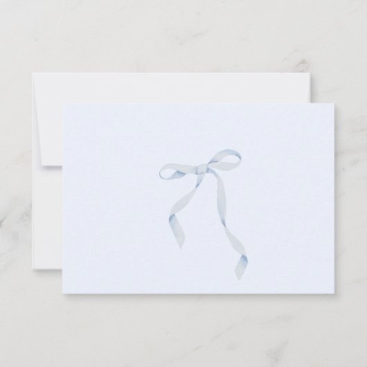 Wildblume Blue Bow Frame Baby Dusche Danke (Rückseite)