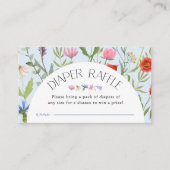 Wildblume Blue Boy Diaper Raffle Baby Dusche Begleitkarte (Vorderseite)