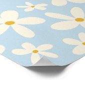 Wildblume Blue Daisies Be Happy Boho Kinderzimmer Poster (Ecke)