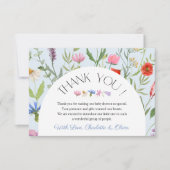 Wildblume Blue Floral Baby Dusche Danke Karte (Vorderseite)