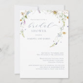 Wildblume Blue Floral Paare Brautparty Einladung (Vorderseite)