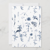Wildblume Blue n White Floral Bees Brautparty Einladung (Rückseite)