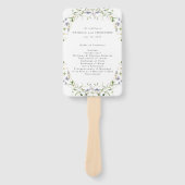 Wildblume Blue Watercolor Hochzeitsprogramm für El Fächer (Vorderseite)