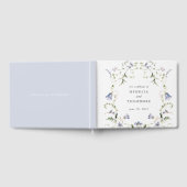Wildblume Blue Watercolor Wedding Monogram Gästebuch (Voll)