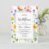 Wildblume Blühen Kinderdusche Einladung (Stehend Vorderseite)