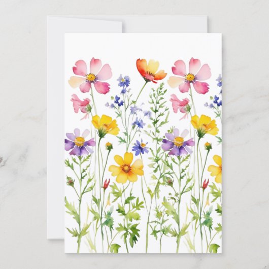 Wildblume Blühen Kinderdusche Einladung (Rückseite)