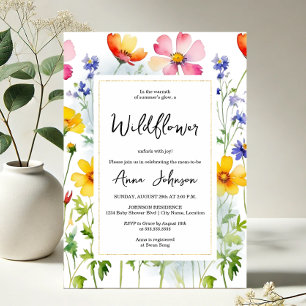 Wildblume Blühen Kinderdusche Einladung