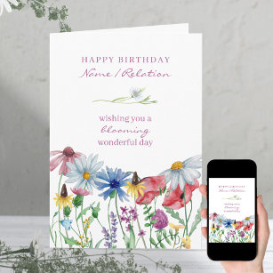 Wildblume Blühen wunderbare Blumenkarte Geburtstag Karte