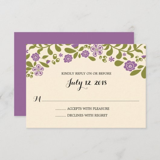 Wildblume blüht | HochzeitsrSVP RSVP Karte (Vorne/Hinten)