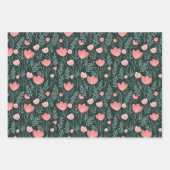 Wildblume blüht schlichtes Rosa Grün Sweet Chic Geschenkpapier Set (Vorderseite)