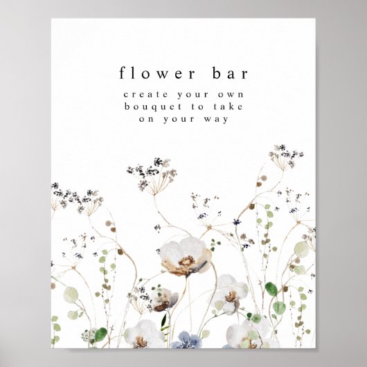 Wildblume Blume Bar Blume Station Signieren Poster (Vorne)