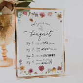 Wildblume Blume Bar Brautparty-Zeichen Poster