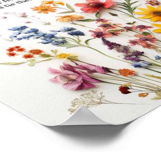 Wildblume-Blume-Bar-Zeichen für gepresste Blume Poster (Ecke)