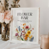 Wildblume-Blume-Bar-Zeichen für gepresste Blume Poster