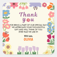 Wildblume Blume Geburtstag 5. Danke Stickers