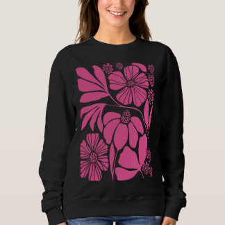 Wildblume Blume Schwarzes botanisches Neutrales Sc Sweatshirt