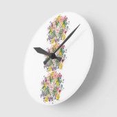 Wildblume Blumenakzent Art Inspiriert Runde Wanduhr (Winkel)