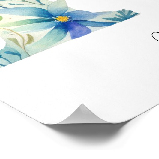 Wildblume Blumenanfänger Buchstabe K drucken Poster (Ecke)