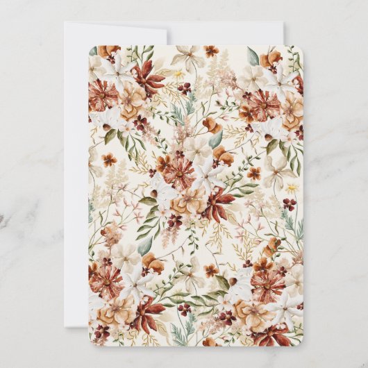 Wildblume Blumenbaby Dusche Mädchen Einladung (Rückseite)