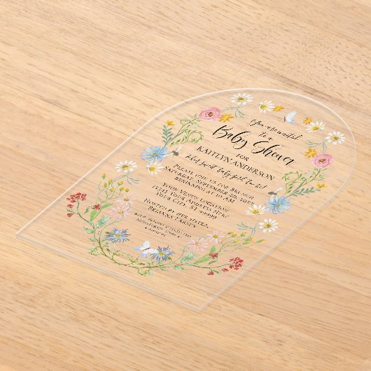 Wildblume Blumenbienen Wasserfarbe Kindermädchen D Acryleinladungen (Ablage )