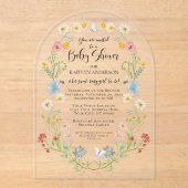 Wildblume Blumenbienen Wasserfarbe Kindermädchen D Acryleinladungen (Vorderseite)