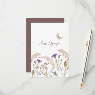 Wildblume Blumenbraun Hochzeit im Herbst RSVP Karte
