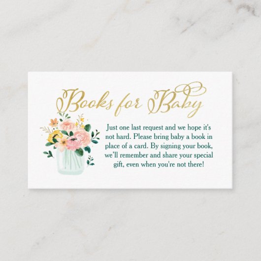 Wildblume Blumenbücher für Babykarten Begleitkarte (Vorderseite)