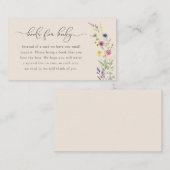 Wildblume Blumenbücher für Kinder | Babydusche Begleitkarte (Vorne/Hinten)