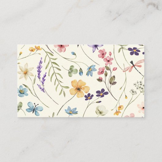 Wildblume Blumenduschbücher für Baby Begleitkarte (Rückseite)