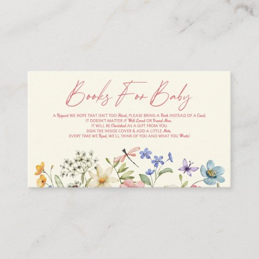 Wildblume Blumenduschbücher für Baby Begleitkarte (Vorderseite)