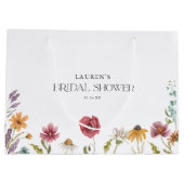 Wildblume Blumenfavoriten Brautparty Große Geschenktüte (Rückseite)