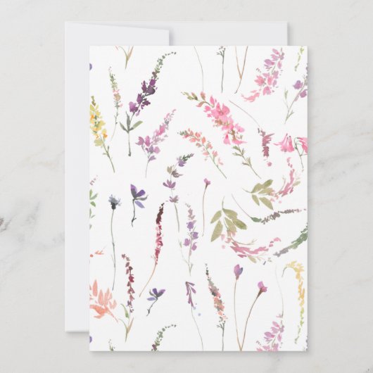 Wildblume Blumenfeier Einladung (Rückseite)