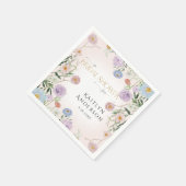 Wildblume Blumenfrühling Rosa Brautparty Serviette (Ecke)