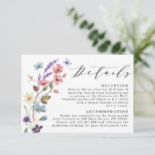 Wildblume Blumenfrühling Sommer Hochzeit Detail Begleitkarte (Stehend Vorderseite)
