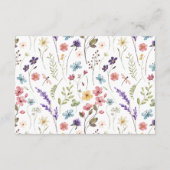 Wildblume Blumenfrühling Sommer Hochzeit Detail Begleitkarte (Rückseite)