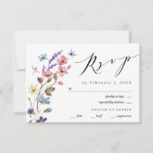 Wildblume Blumenfrühlingshochzeit RSVP Karte (Vorderseite)