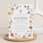 Wildblume Blumengähne Taufe Einladung<br><div class="desc">Wildblume Floral Girl Taufen Einladung #baptism #bautizo</div>