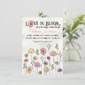 Wildblume Blumengarten Brautparty Handgezeichnet Einladung (Stehend Vorderseite)