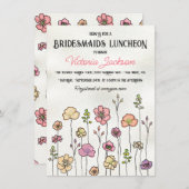 Wildblume Blumengarten Brautparty Handgezeichnet Einladung (Vorne/Hinten)