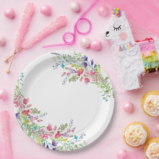 Wildblume Blumengarten Brautparty Pappteller (Party)