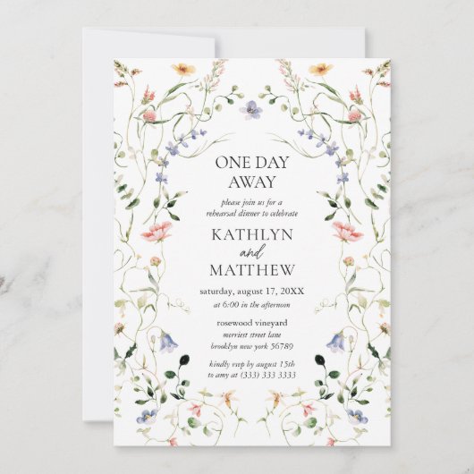 Wildblume Blumengarten Einladung (Vorderseite)