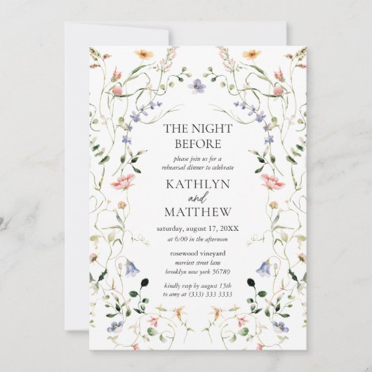 Wildblume Blumengarten Einladung (Vorderseite)