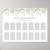 Wildblume Blumengarten Hochzeit 14 Tafelsitze Poster (Vorne)