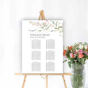 Wildblume Blumengarten Hochzeit 6 Tische Poster