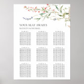 Wildblume Blumengarten Hochzeit 9 Tische Sitzplätz Poster (Vorne)
