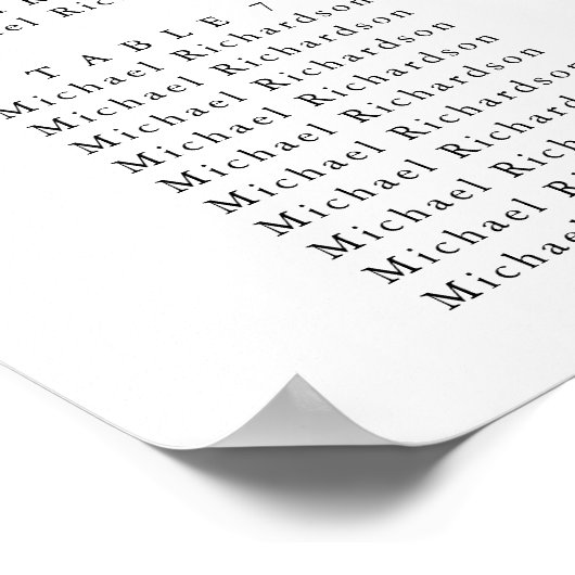 Wildblume Blumengarten Hochzeit 9 Tische Sitzplätz Poster (Ecke)